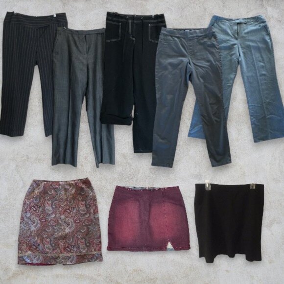 LAST CHANCE! 8x L/12/14 Pants Skirts Pull-On Skinny Jeans Leggings Crop Capris - Picture 1 of 9